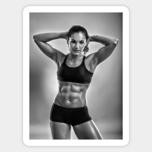 Fitness woman posing in studio Sticker